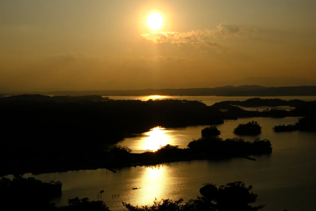 大高森から見た夕日